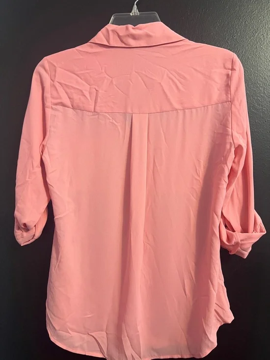 EXPRESS Bubble Gum Pink Portofino Button-Down Shirt - Picture 4 of 4